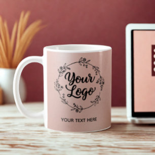 Taza De Café Código QR del logotipo de oro rosa Marketing del s