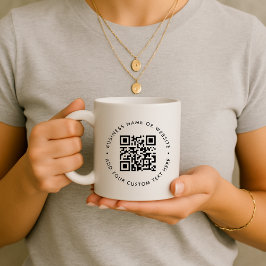 Taza De Café Código QR | Limpieza Minimalista de la empresa bla