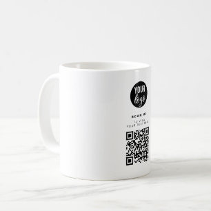 Taza De Café Código QR Logotipo comercial Blanco Corporación Mi