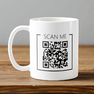 Taza De Café Código QR Minimalista Escanearme Negocio