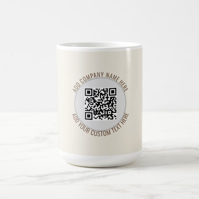 Taza De Café Código QR Minimalista Gris sencillo (Centro)