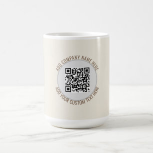 Taza De Café Código QR Minimalista Gris sencillo