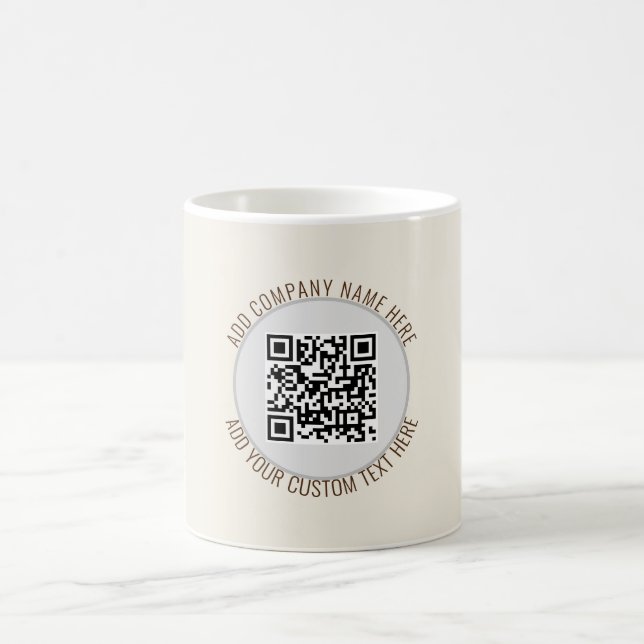 Taza De Café Código QR Minimalista Simple Gris (Centro)