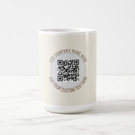Taza De Café Código QR Minimalista Simple Gris