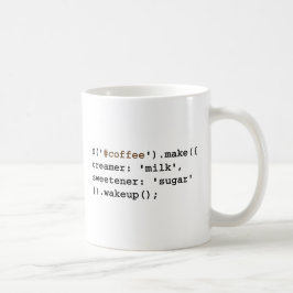 Taza De Café Código rubio y dulce del café del Javascript