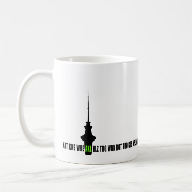 Taza De Café Códigos de ciudad del aeropuerto - Auckland (Izquierda)
