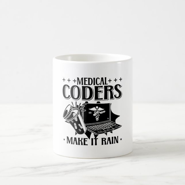 Taza De Café Códigos Médicos Lo Hacen Codificador De Lluvia (Centro)