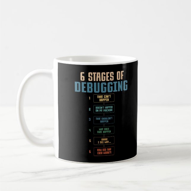 Taza De Café Coding Humor Debugging Programming Bug Coder (Izquierda)