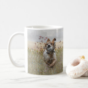Taza De Café codorniz de caza bretona española, arte