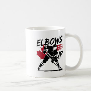 Taza De Café Codos Arriba Canadá Verdadero Norte Fuerte Hockey
