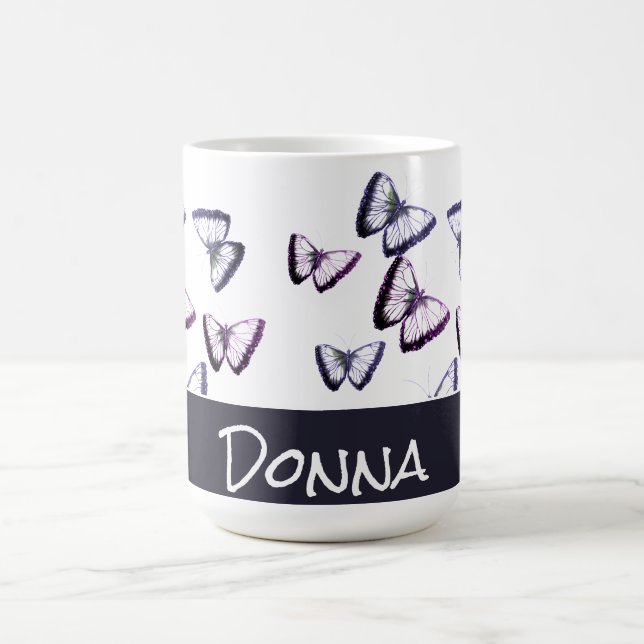 Taza De Café Coffe de mariposa elegante personalizada (Centro)