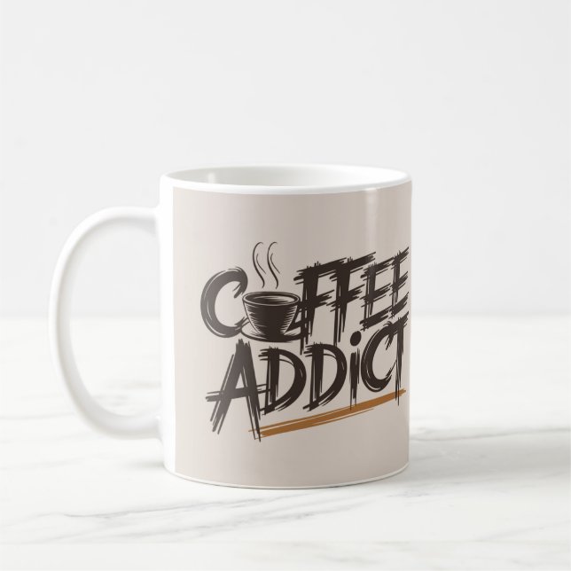 Taza De Café Coffee Addict Mug | Funny Caffeine Lover Gift (Izquierda)