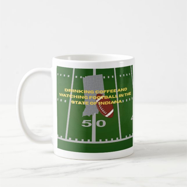 Taza De Café Coffee and Football in Indiana  (Izquierda)