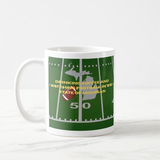 Taza De Café Coffee and Football in Michigan  (Izquierda)