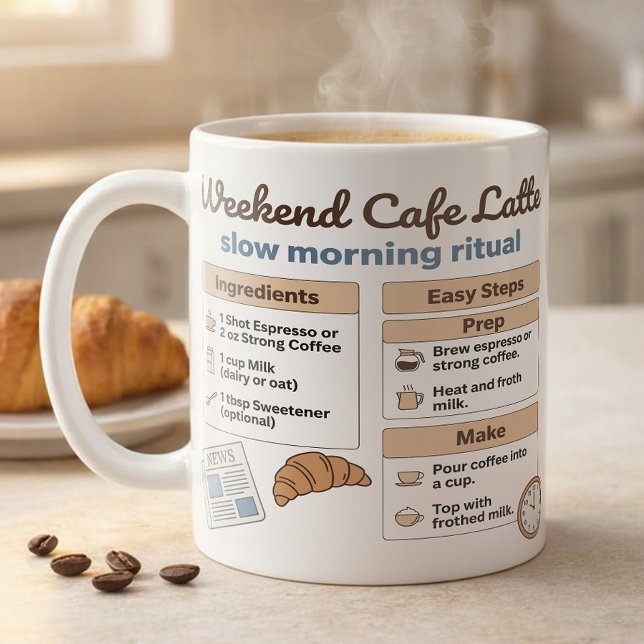 Taza De Café Coffee Bar Latte Recipe Slow Morning (Subido por el creador)