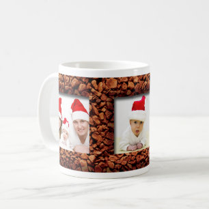 Taza De Café Coffee Bean Three Photo Personalized Mug