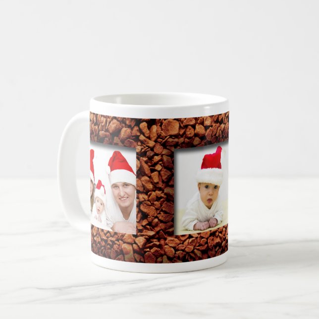Taza De Café Coffee Bean Three Photo Personalized Mug (Anverso izquierdo)
