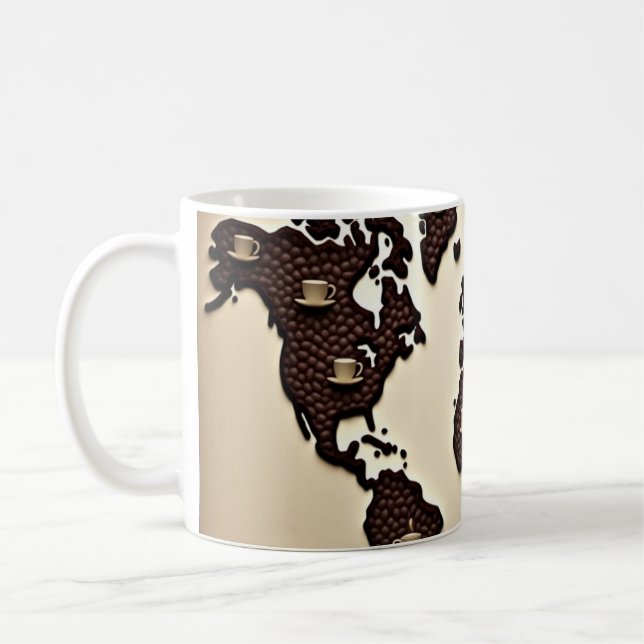 Taza De Café Coffee beans map design (Izquierda)