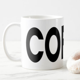 Taza De Café COFFEE Black Typography  