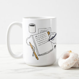 Taza De Café Coffee, Books & Late Nights – Custom Name Mug