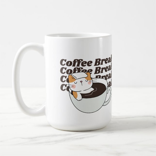 Taza De Café Coffee Break Funny Cat (Izquierda)