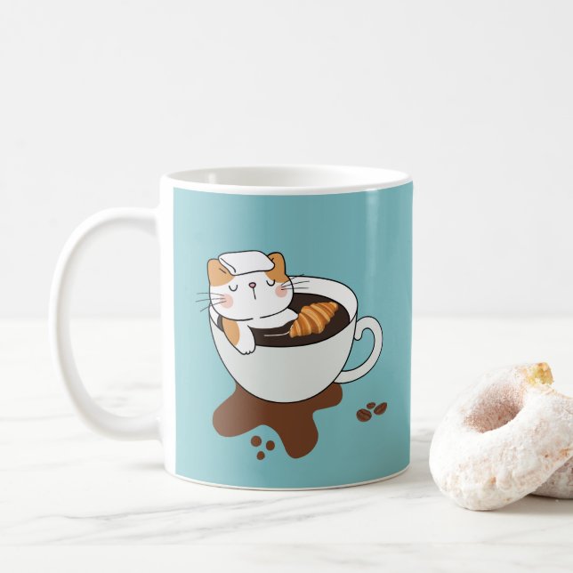 Taza De Café Coffee Cat Spa (Con donut)