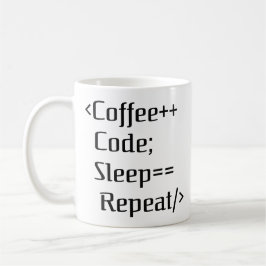 Taza De Café Coffee++ Code; Sleep==Repeat | Funny Programmer Qu