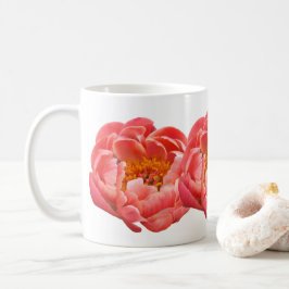 Taza De Café Coffee Cup Coral Peonies