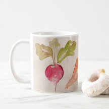 Coffee Cup Mug - Radish acuarela, arrozal, remolac