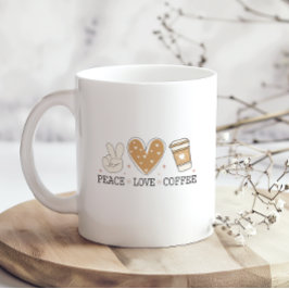 Taza De Café Coffee de Peace Love I Love Coffee Cote Funny Happ