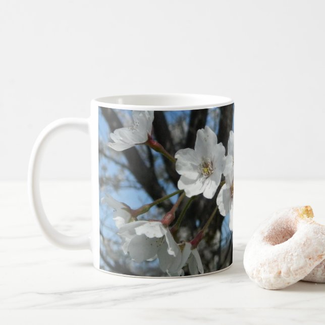 Taza De Café Coffee de primavera con flores de cerezo (Con donut)