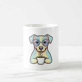 Taza De Café Coffee Dog with Glasses – Cute Whimsical Illustrat