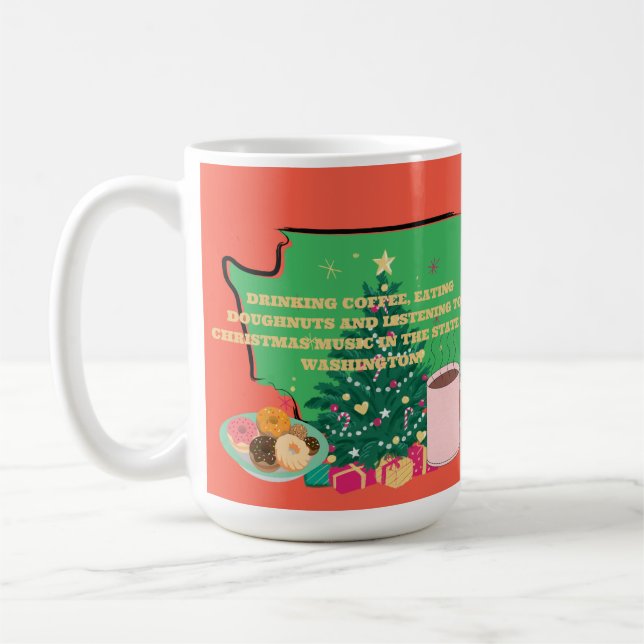 Taza De Café Coffee, Donuts and Christmas Music in Washington  (Izquierda)