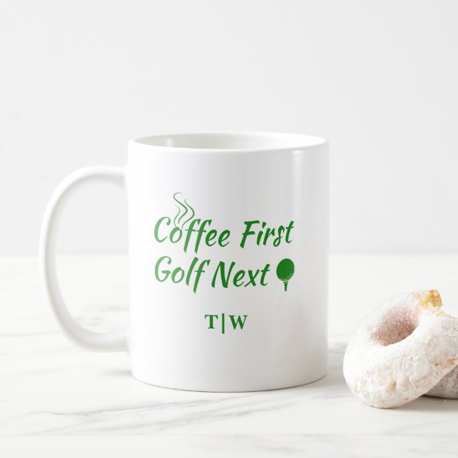 Taza De Café Coffee First Golf Next Humor Cita (Con donut)