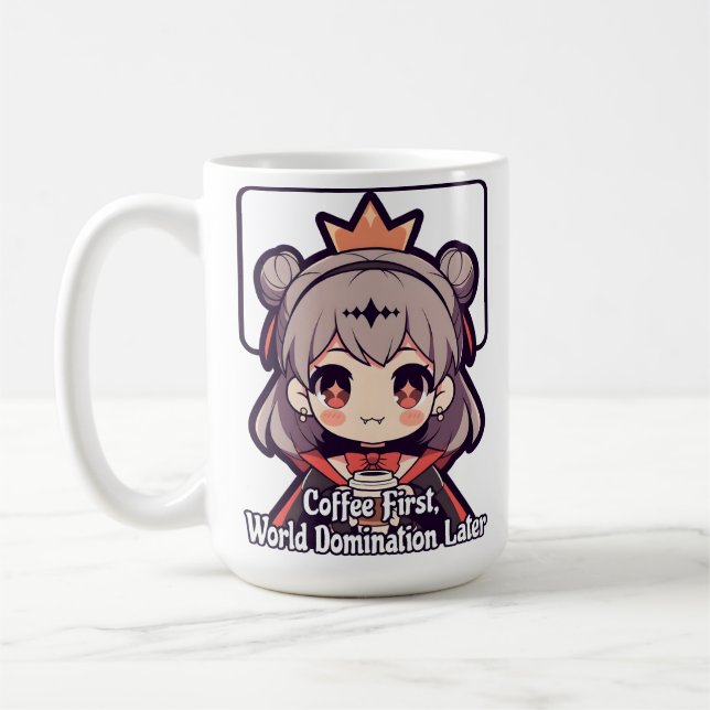 Taza De Café Coffee First, World Domination Later (Izquierda)