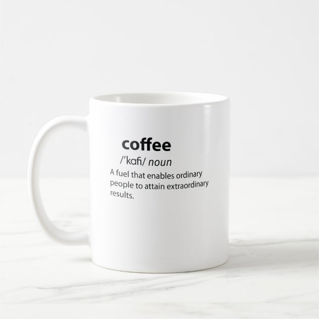 Taza De Café Coffee Funny Dictionary Definition (Izquierda)