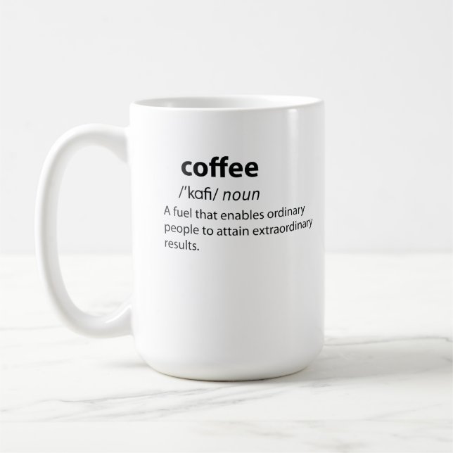 Taza De Café Coffee Funny Dictionary Definition (Izquierda)