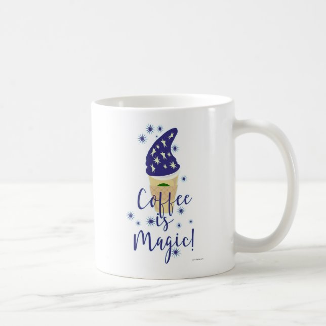 Taza De Café Coffee Is Magic Mocha Wizard Cartoon Slogan Mug (Derecha)
