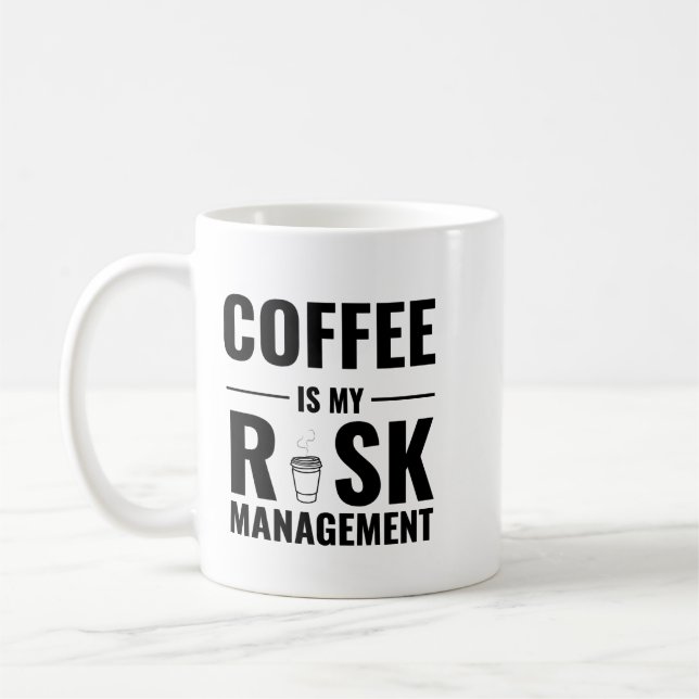 Taza De Café Coffee Is My Risk Management — Trader Mug Design (Izquierda)