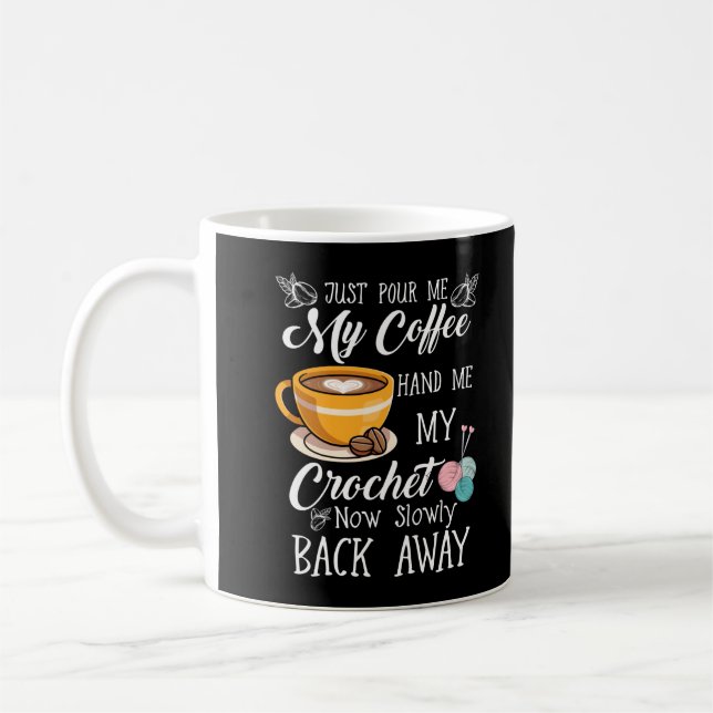 Taza De Café Coffee Lover Crochet Lady Crocheting Yarn Humor (Izquierda)