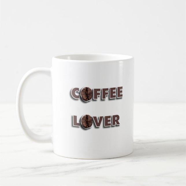 Taza De Café Coffee Lover Design with Real Bean (Izquierda)