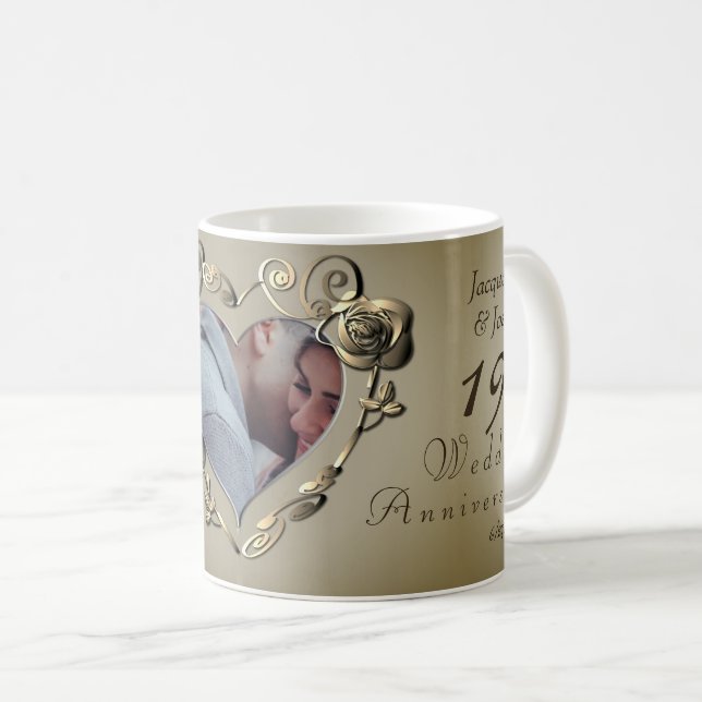 Taza De Café Coffee Mug, 8.19° aniversario del Boda (Anverso derecho)