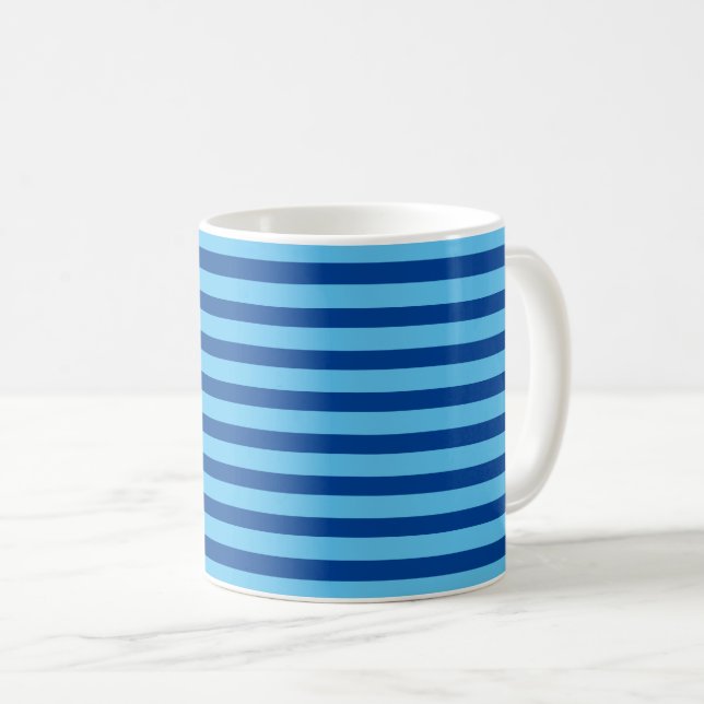 Taza De Café Coffee Mug-Blue Stripes (Anverso derecho)