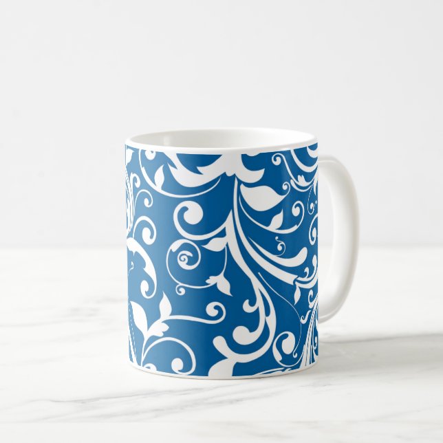 Taza De Café Coffee Mug-Blue Swirls (Anverso derecho)