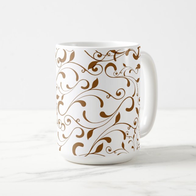 Taza De Café Coffee Mug-Brown Swirls (Anverso derecho)