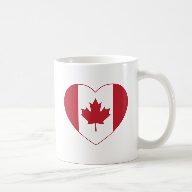Taza De Café Coffee Mug con bandera de Canadá (Derecha)