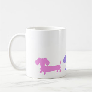 Taza De Café Coffee Mug Con Cachorros Pastel Dachshund