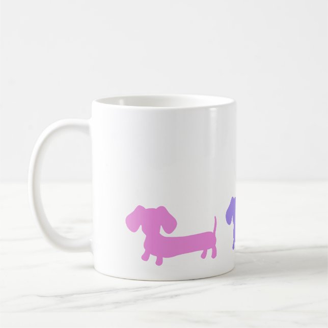Taza De Café Coffee Mug Con Cachorros Pastel Dachshund (Izquierda)