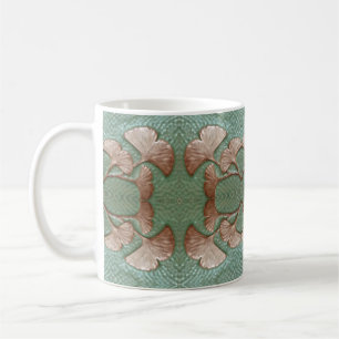 Taza De Café Coffee Mug con diseño de hojas de gingko