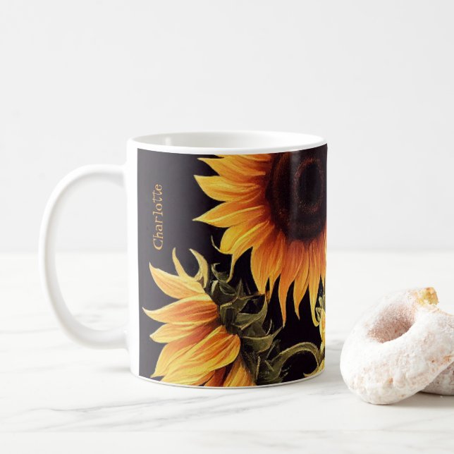 Taza De Café Coffee Mug de girasol (Con donut)